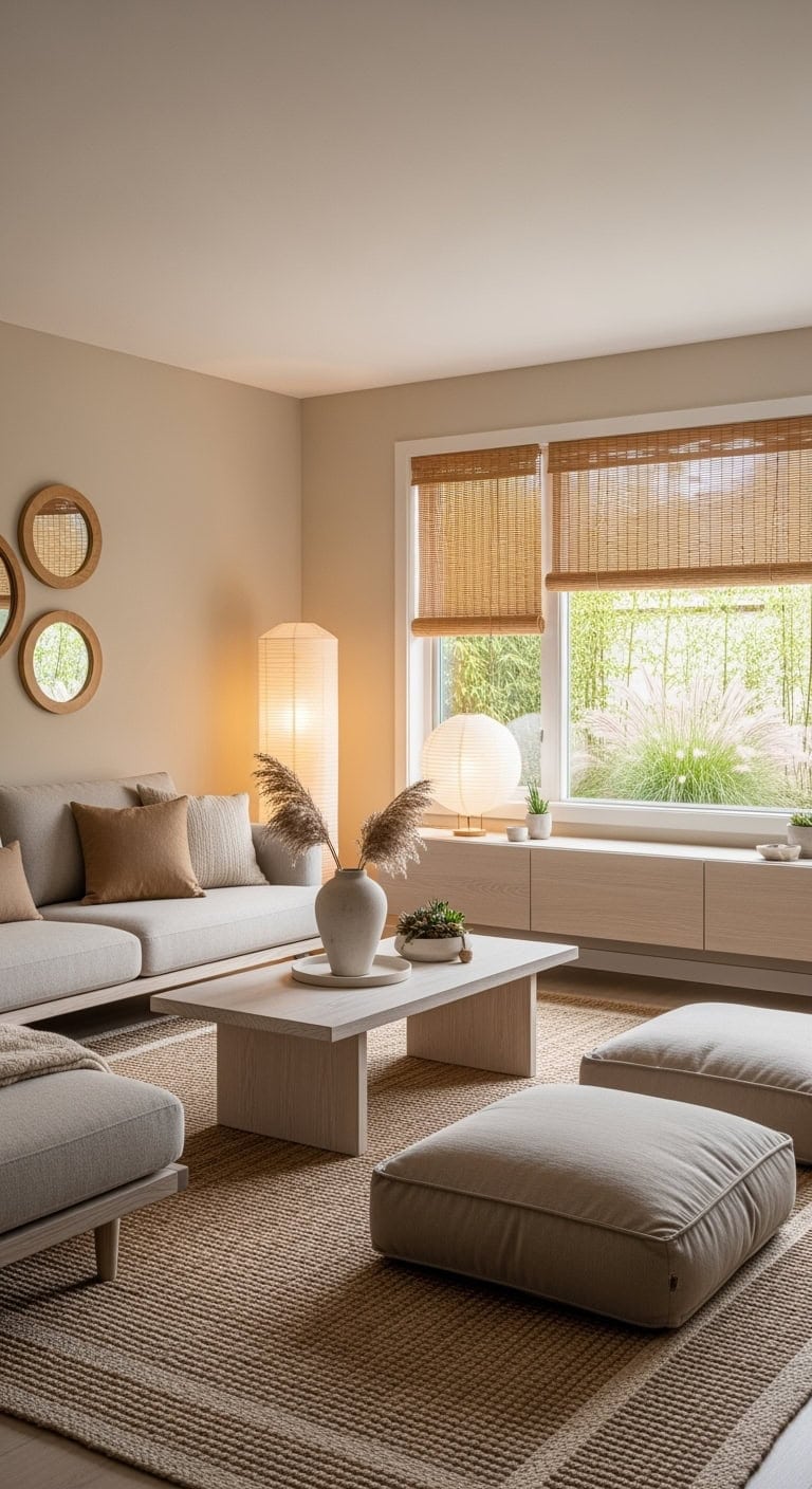 japandi neutral wood sanctuary