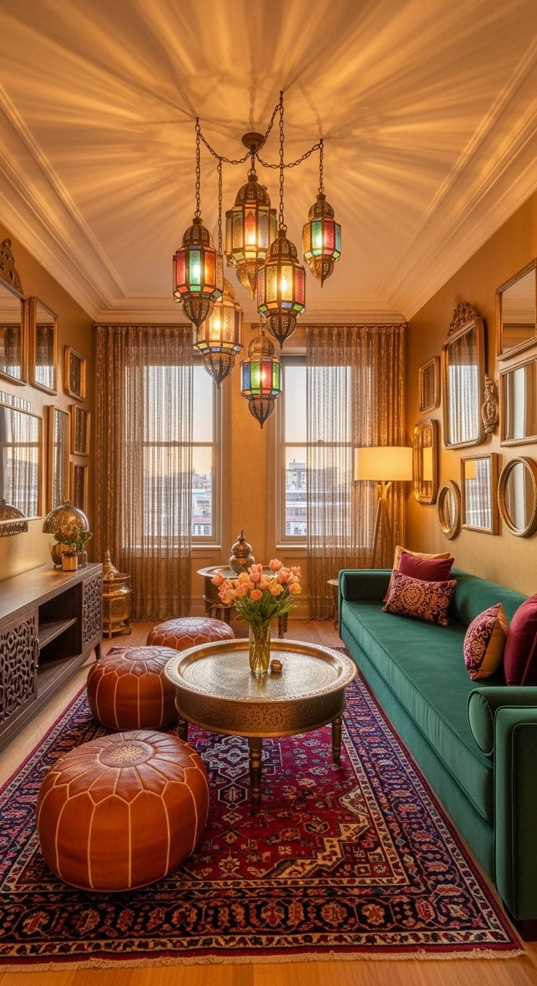 jewel toned moroccan living makeover