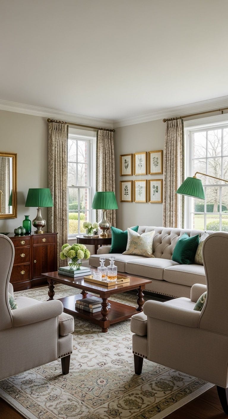 kelly green traditional comfort