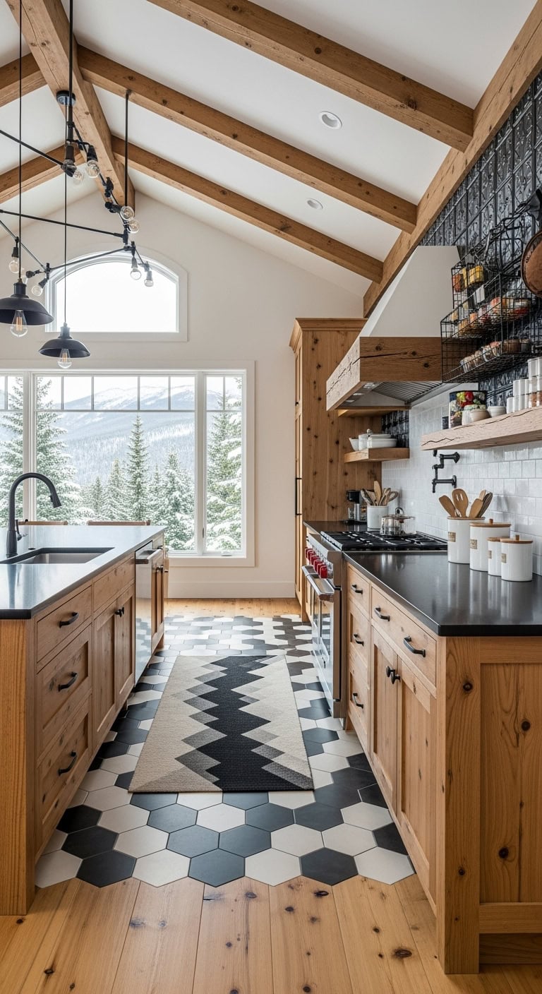 knotty pine geometric warmth