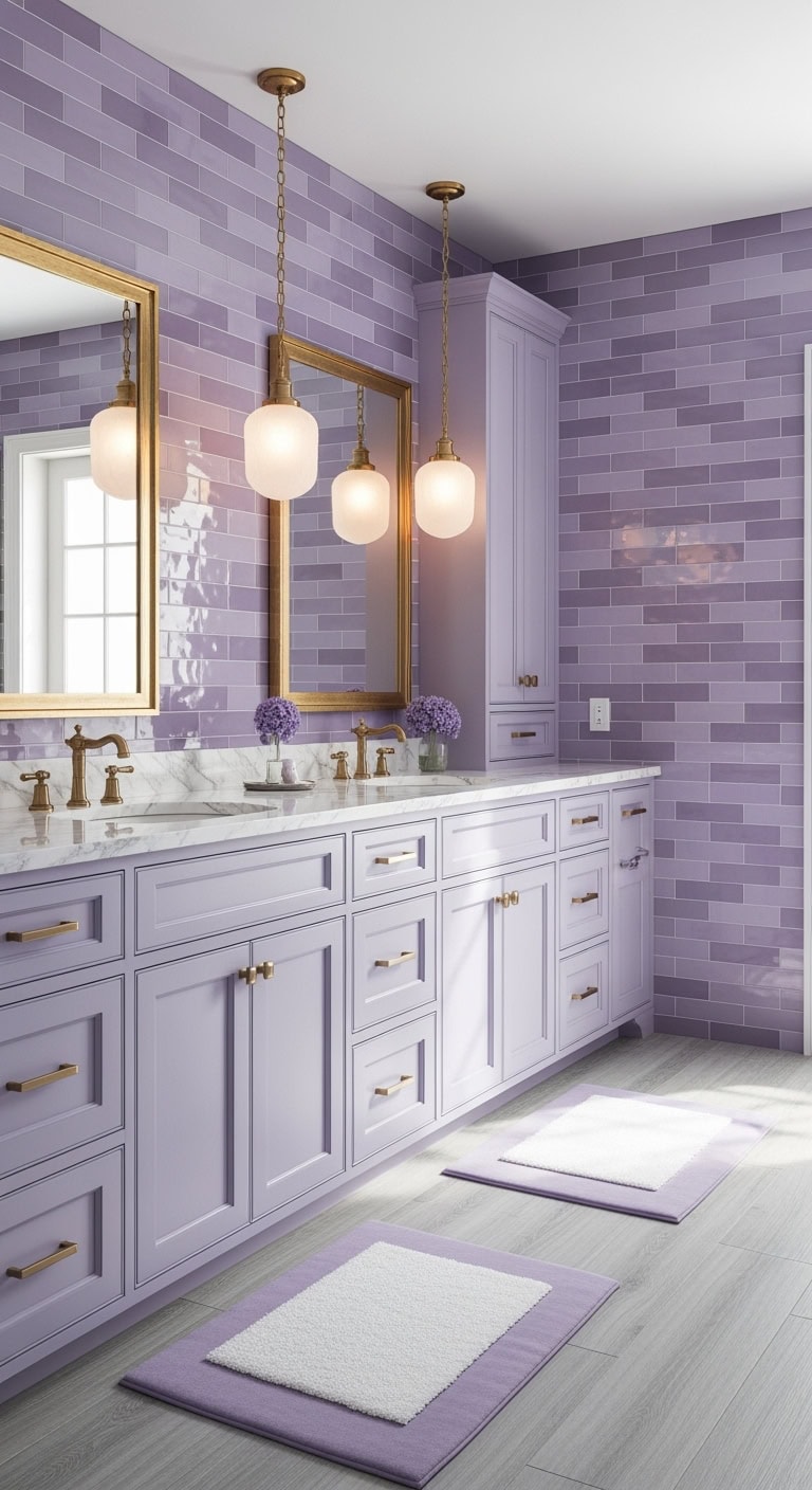 lavender colored bathroom design ideas