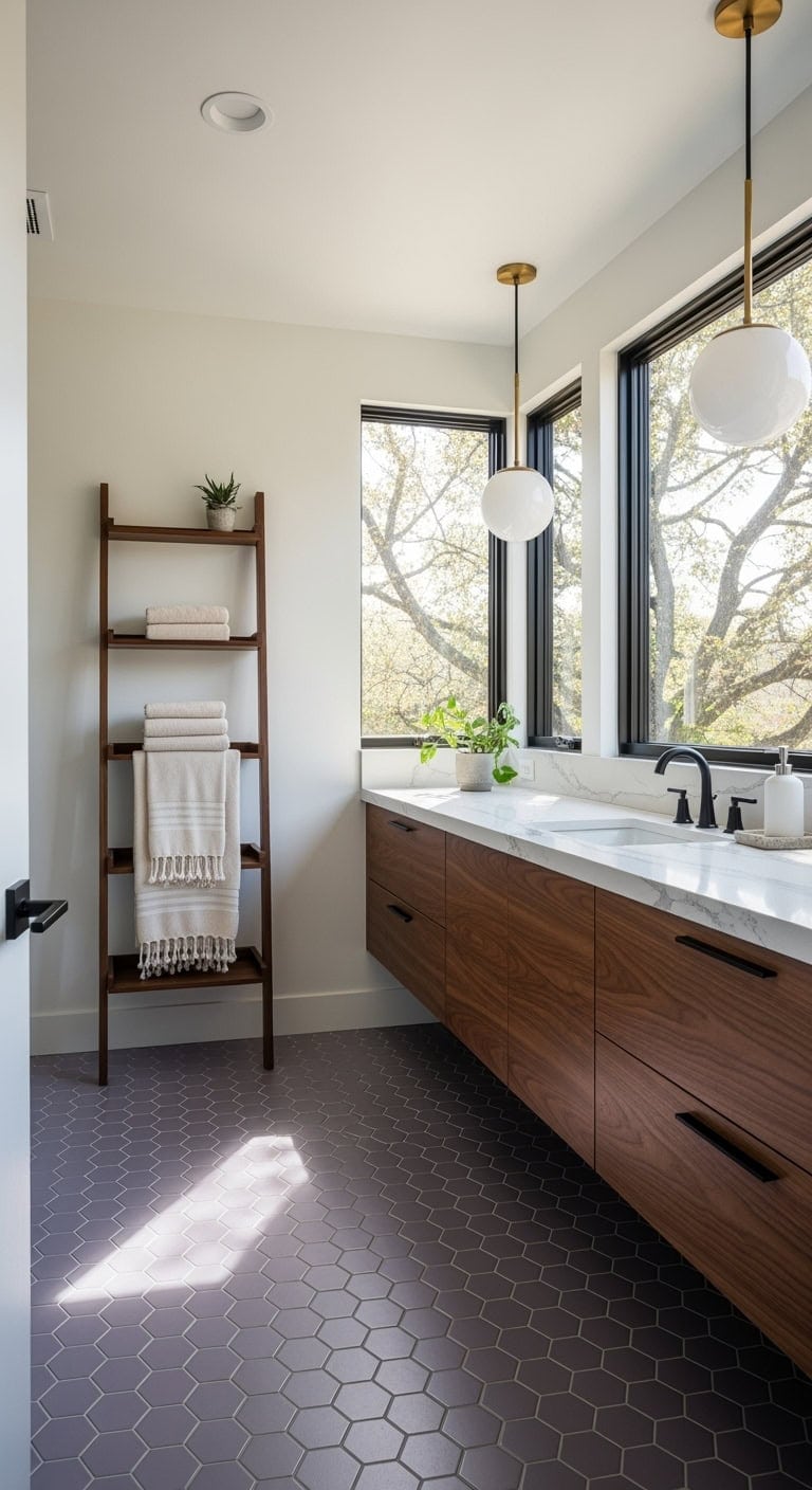 lavender hexagons with walnut