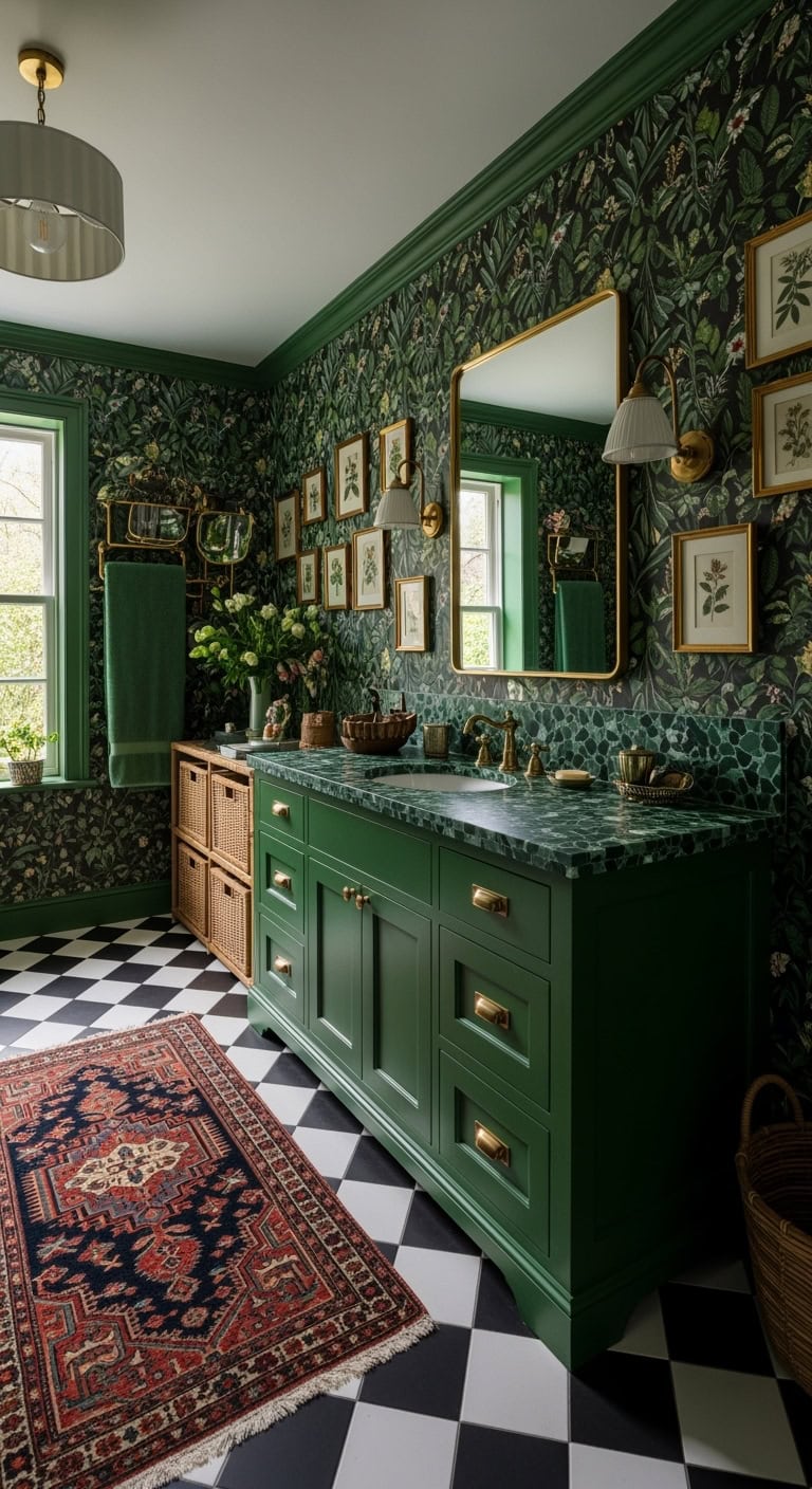 layered green patterned maximalism