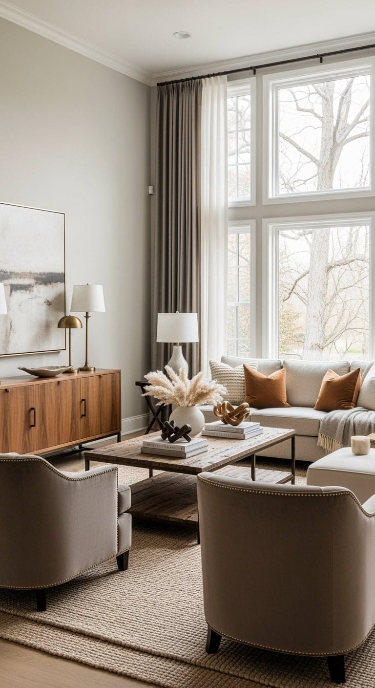 layered taupe luxe living