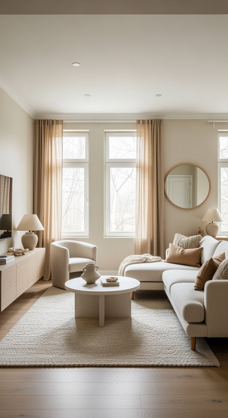 light beige scandinavian hygge interior