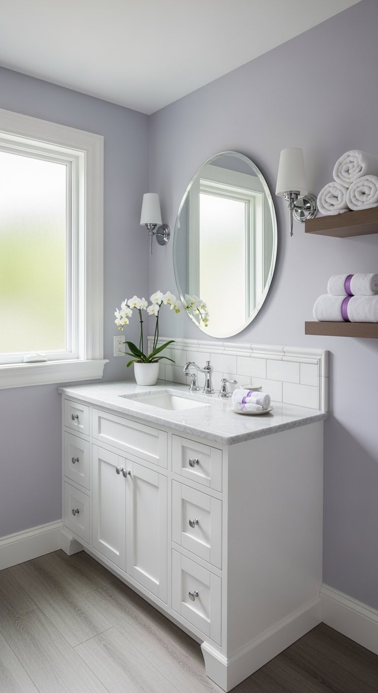 light lilac spa bathroom
