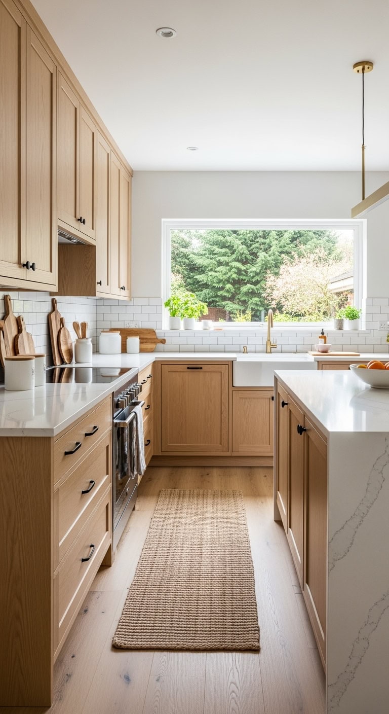 light oak white quartz