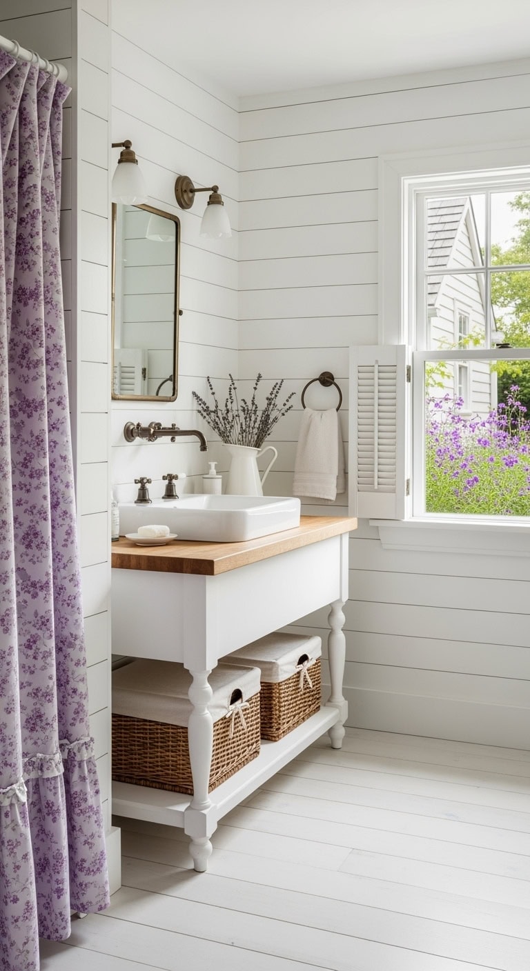 lilac cottage farmhouse bathroom