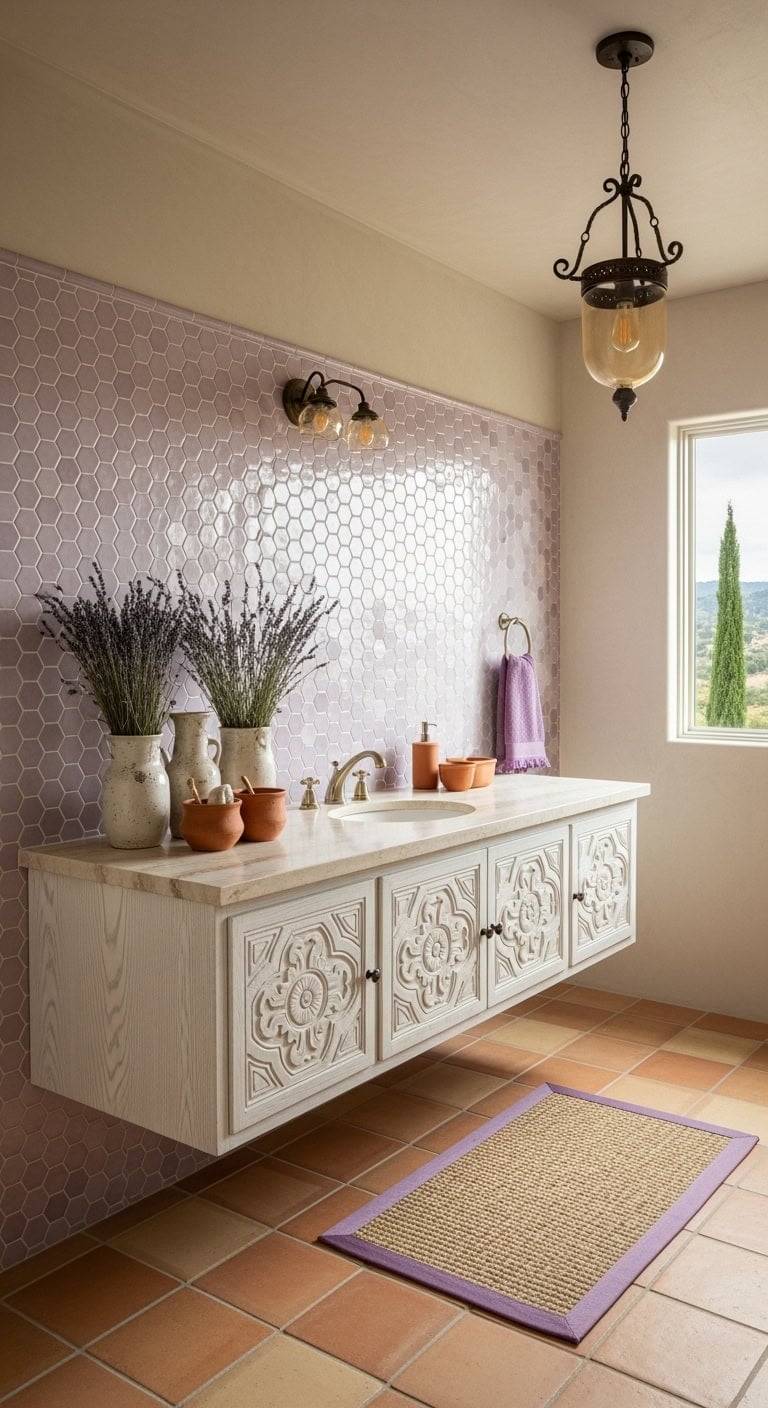 lilac tiles terracotta warmth