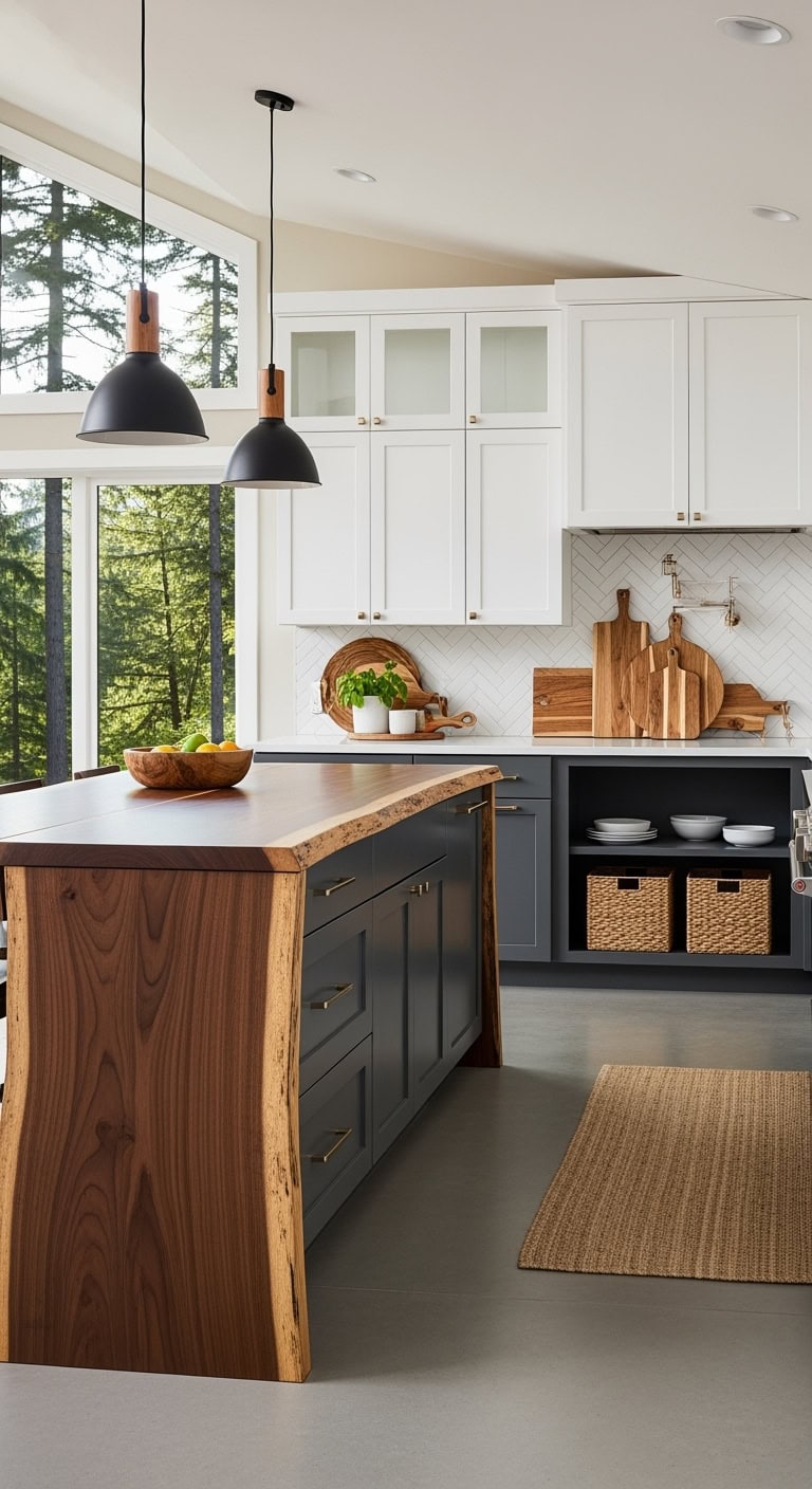 live edge walnut counters statement