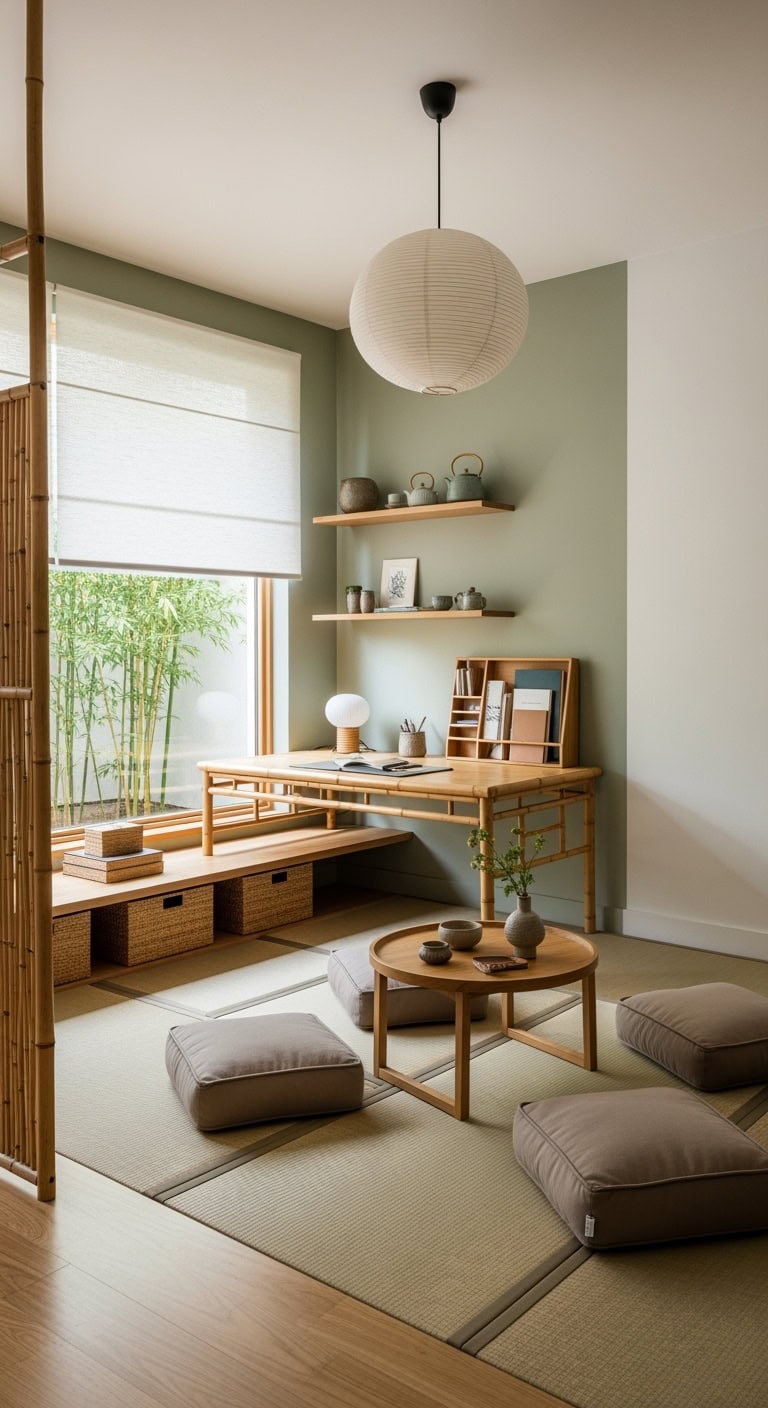 low profile zen floor workspace