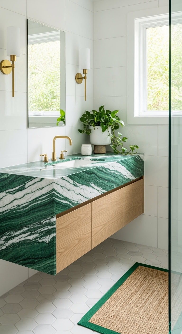 luxurious jade stone vanity