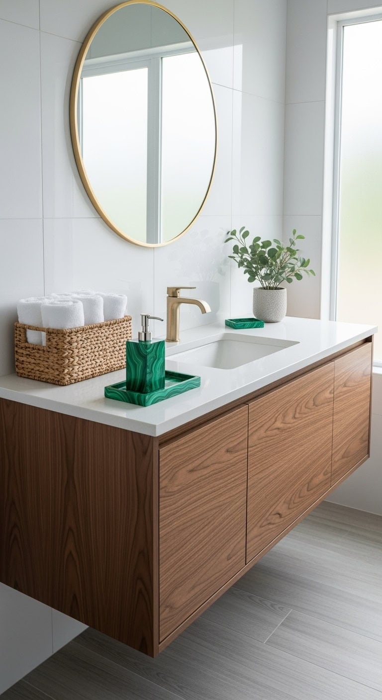 luxurious malachite bathroom ensemble