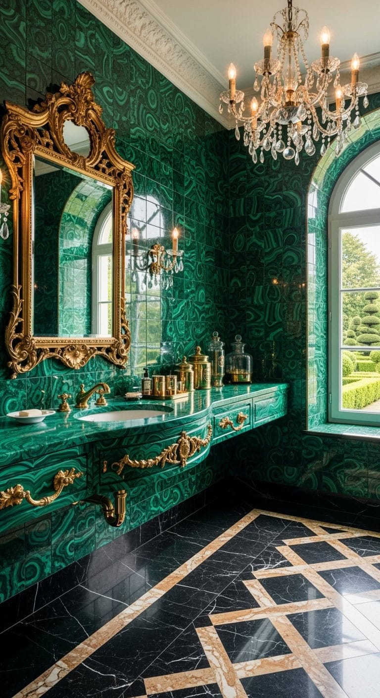 malachite green with gold