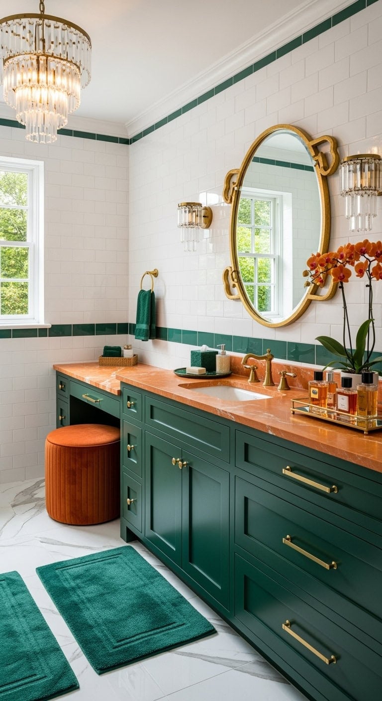 mandarin and emerald luxebathroom