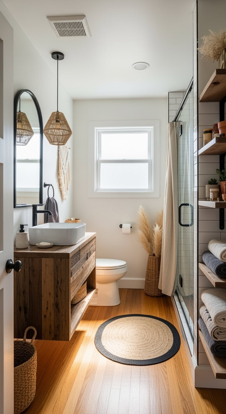 matte black meets natural wood