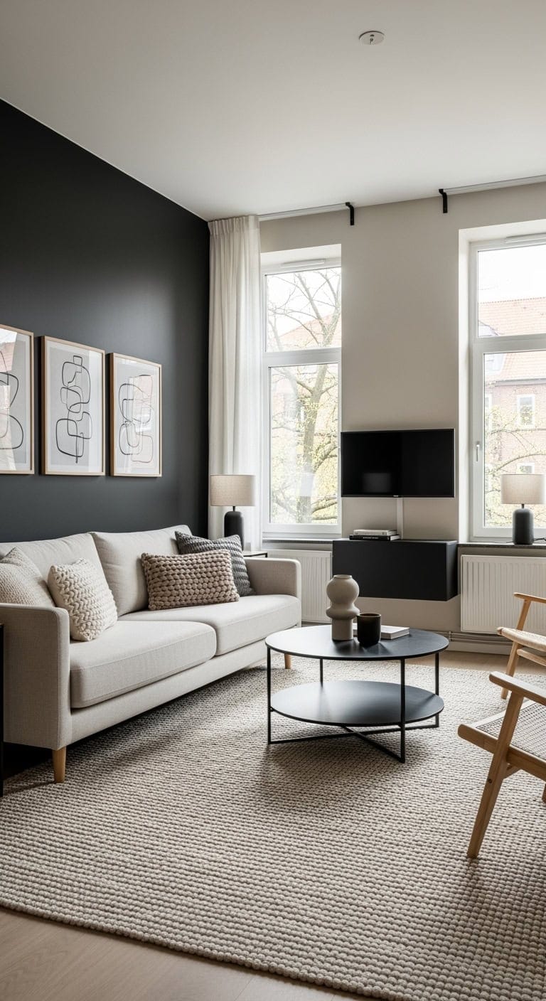 matte black scandinavian living