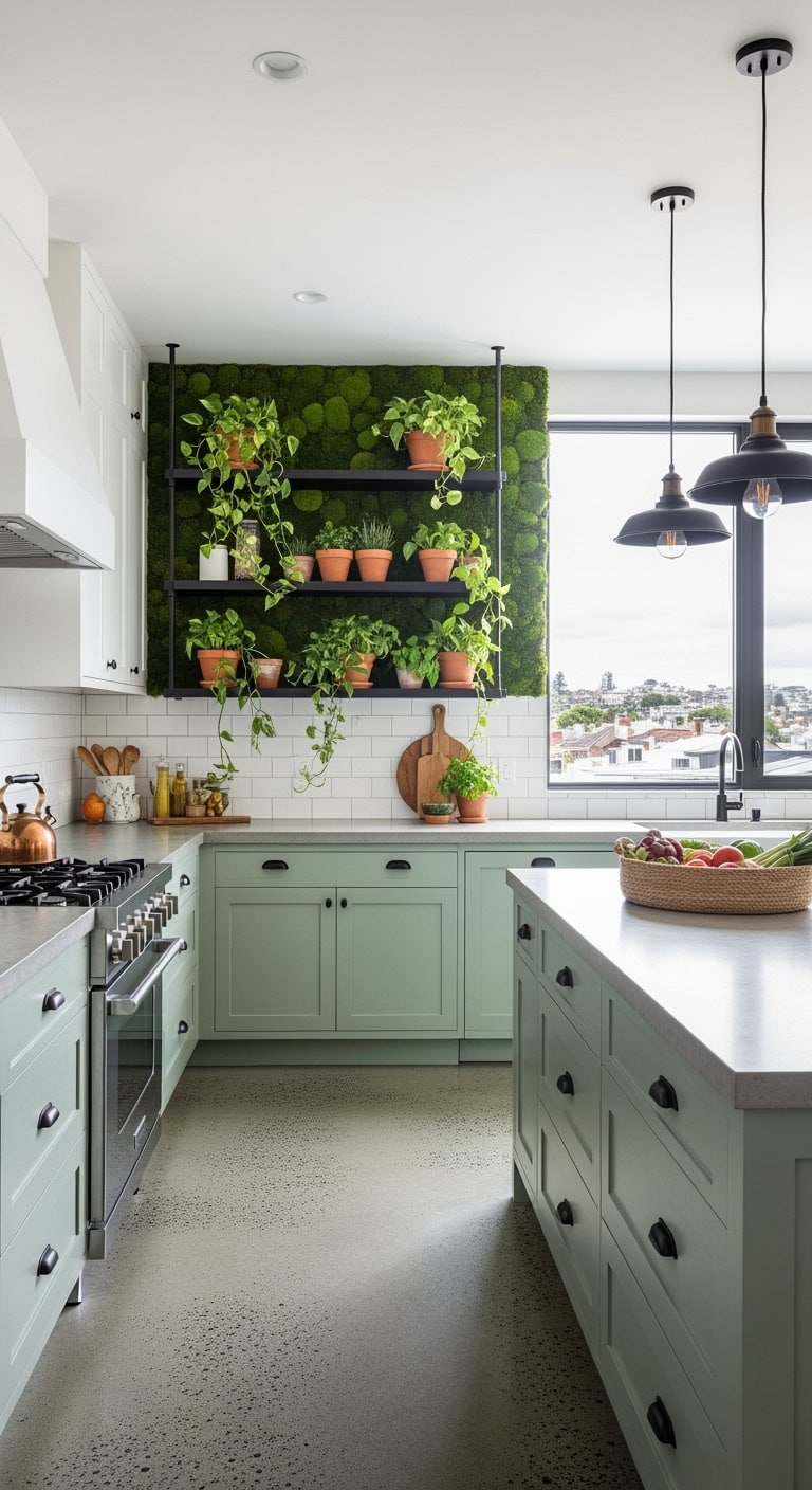 matte black urban greenhouse kitchen