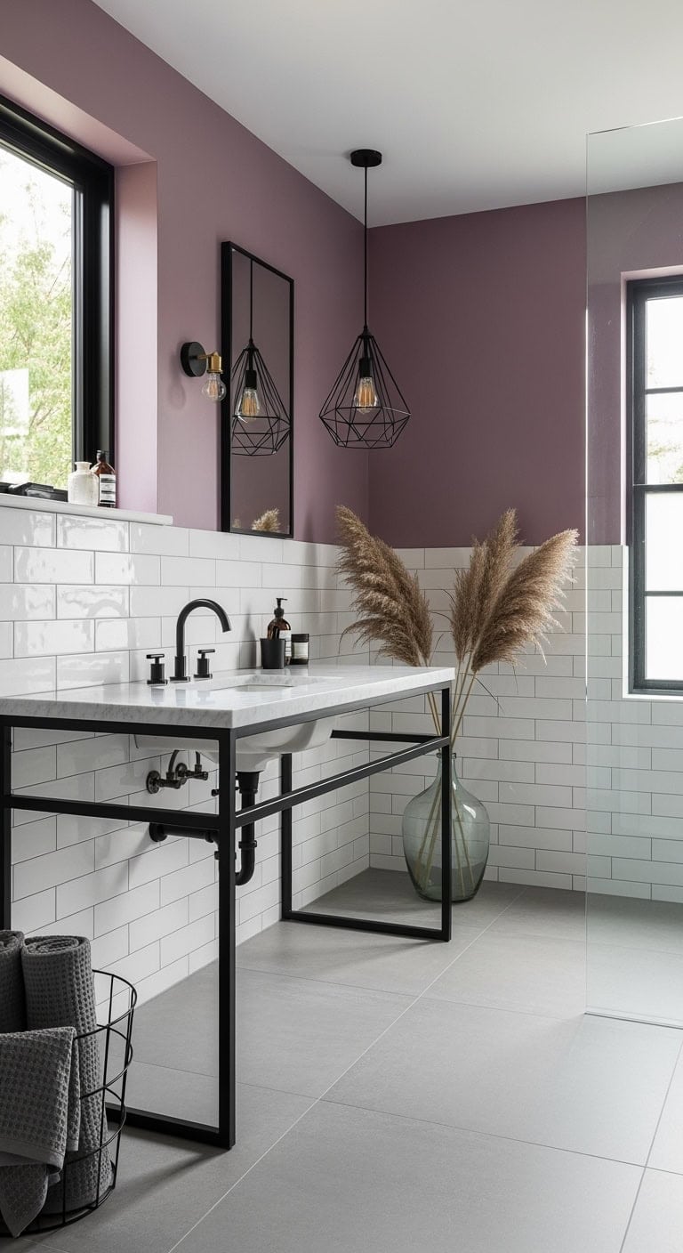 mauve accent with black