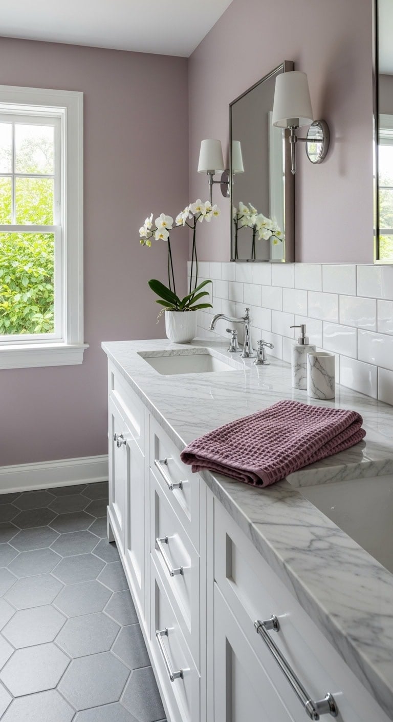 mauve and marble cozy luxe