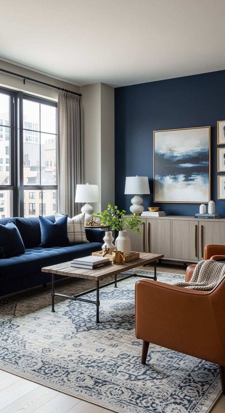 midnight blue greige urban sophistication