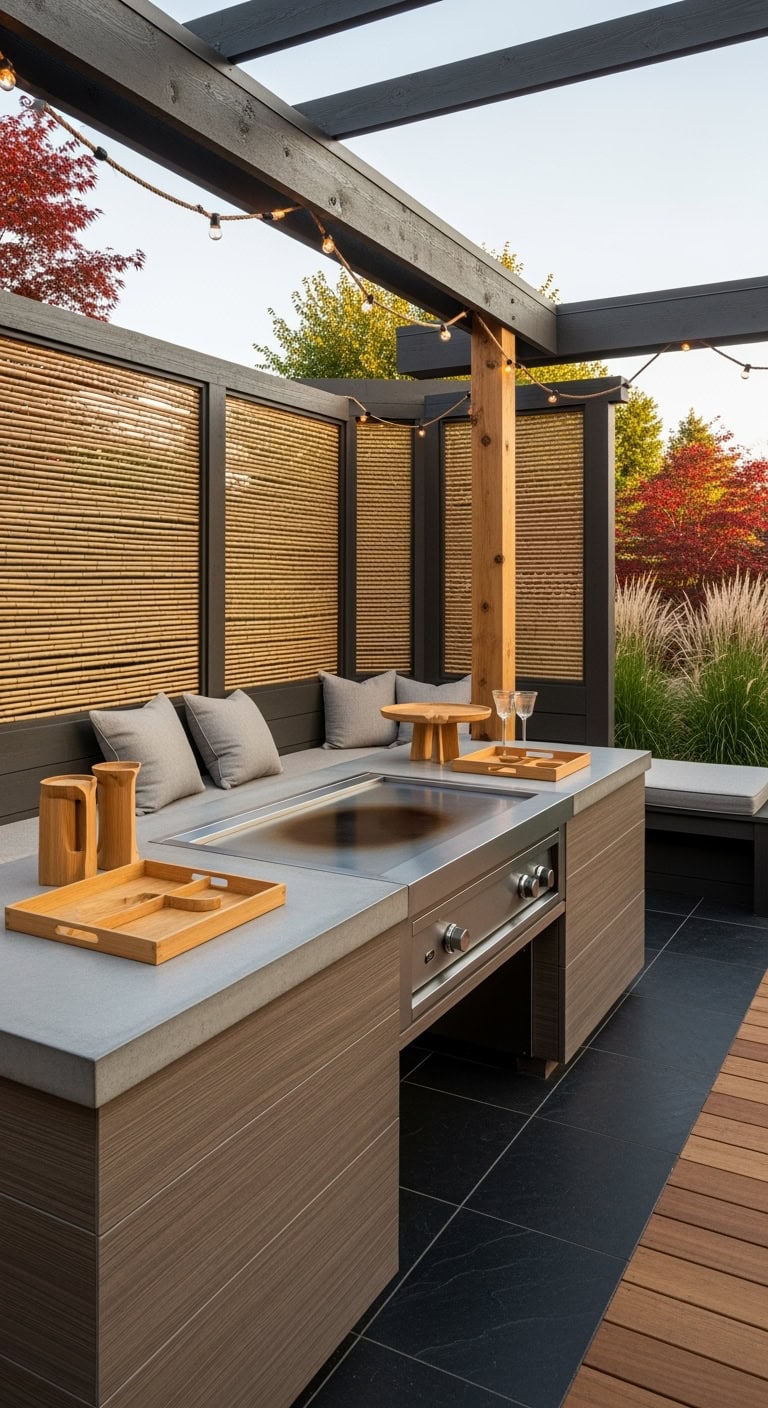 minimalist bamboo teppanyaki oasis