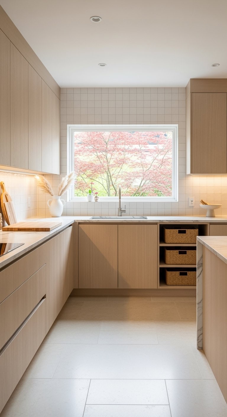 minimalist bamboo zen kitchen