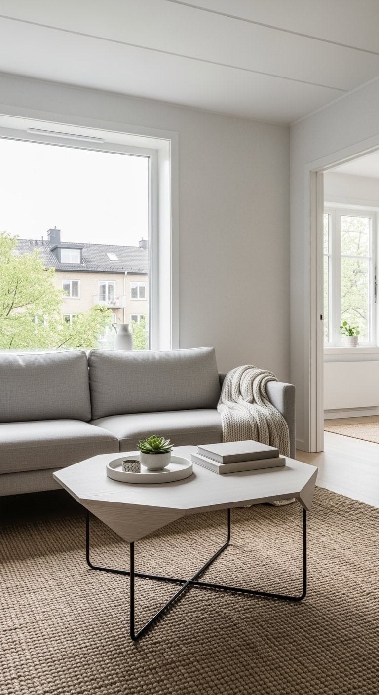 minimalist geometric nesting coffee table