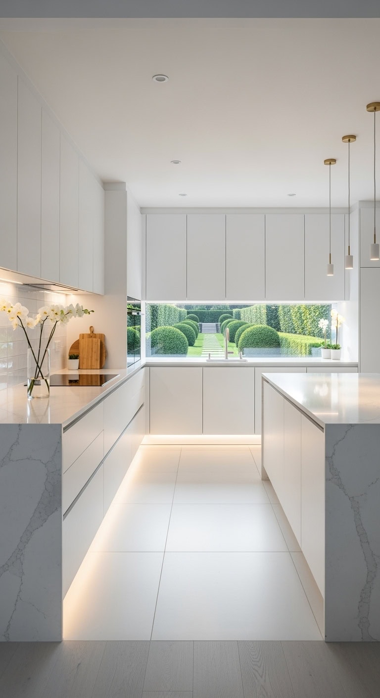 minimalist white kitchen sanctuary