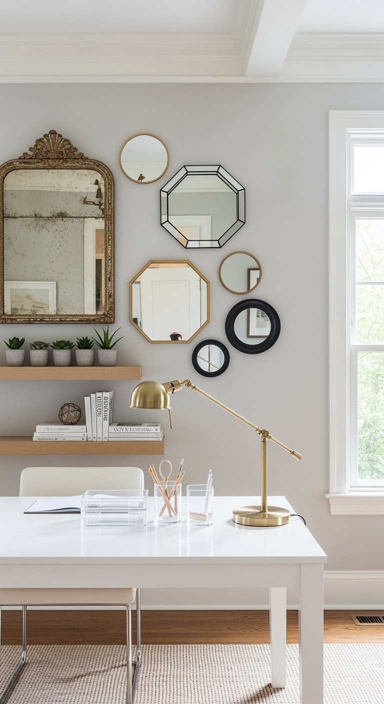 mirrored gallery brightens workspace