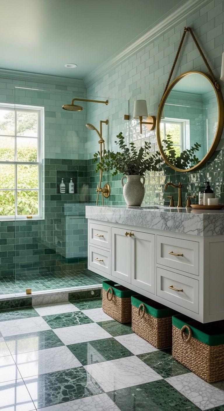 mixed green marble luxe