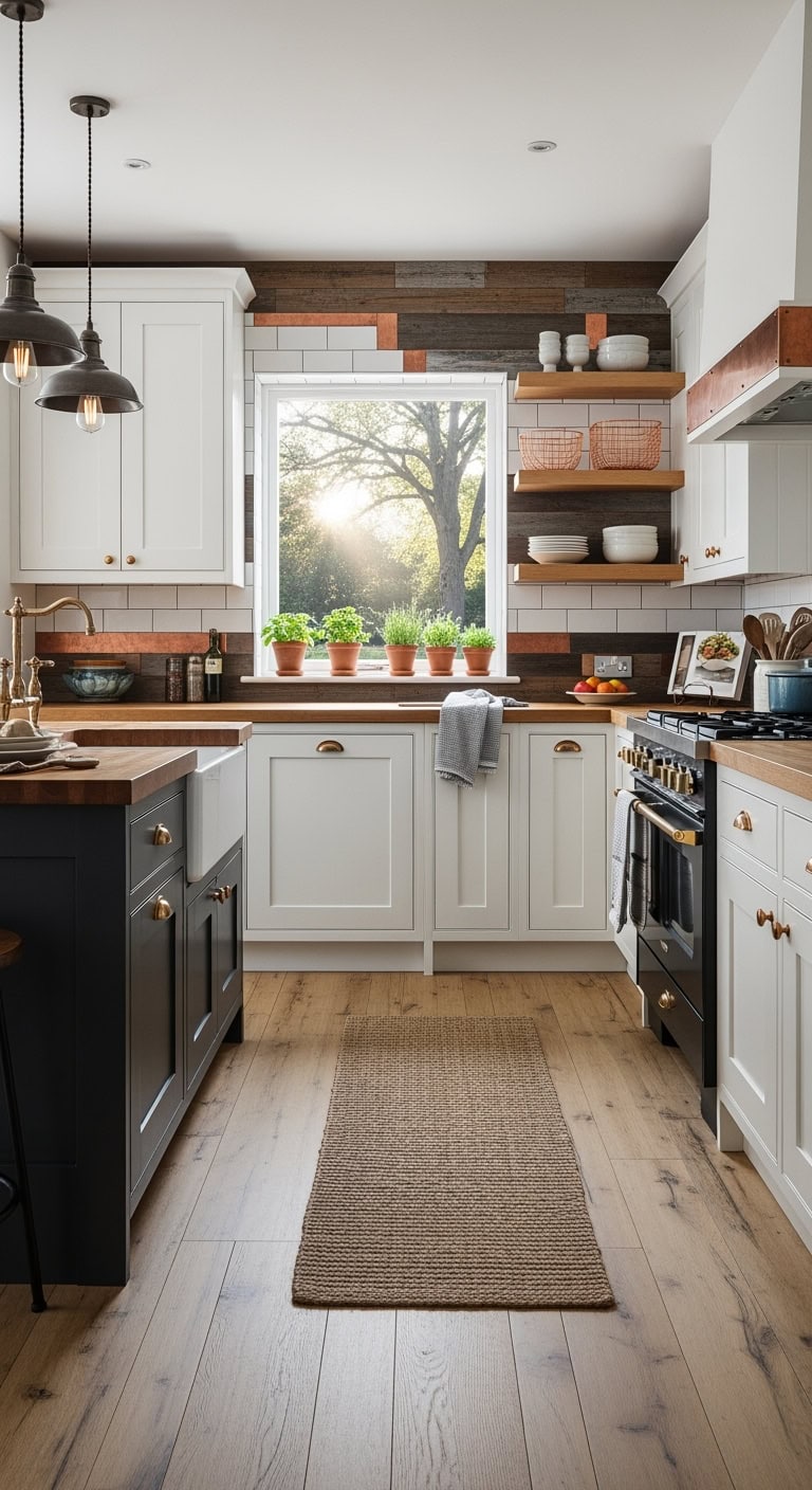 mixed material boutique kitchen vibe