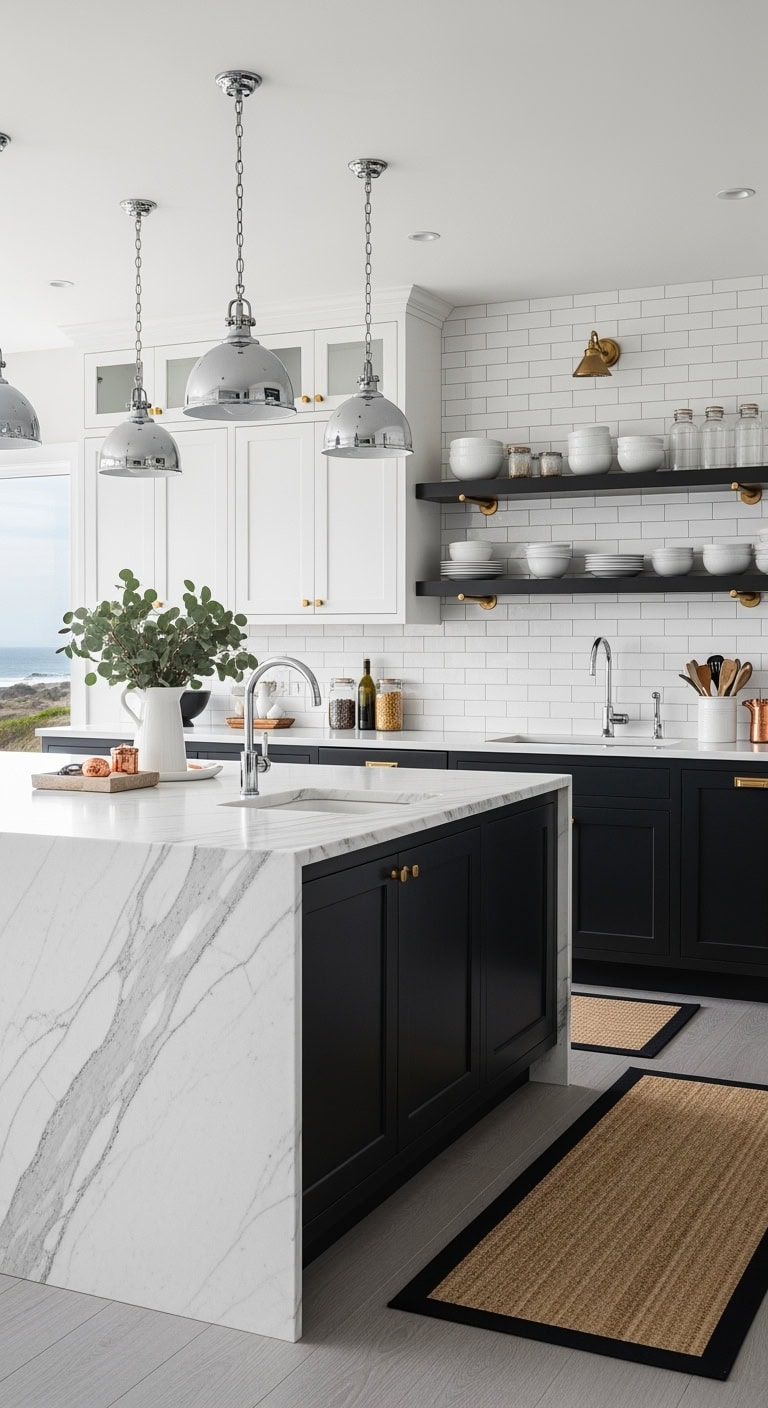 mixed metal modern kitchen styling