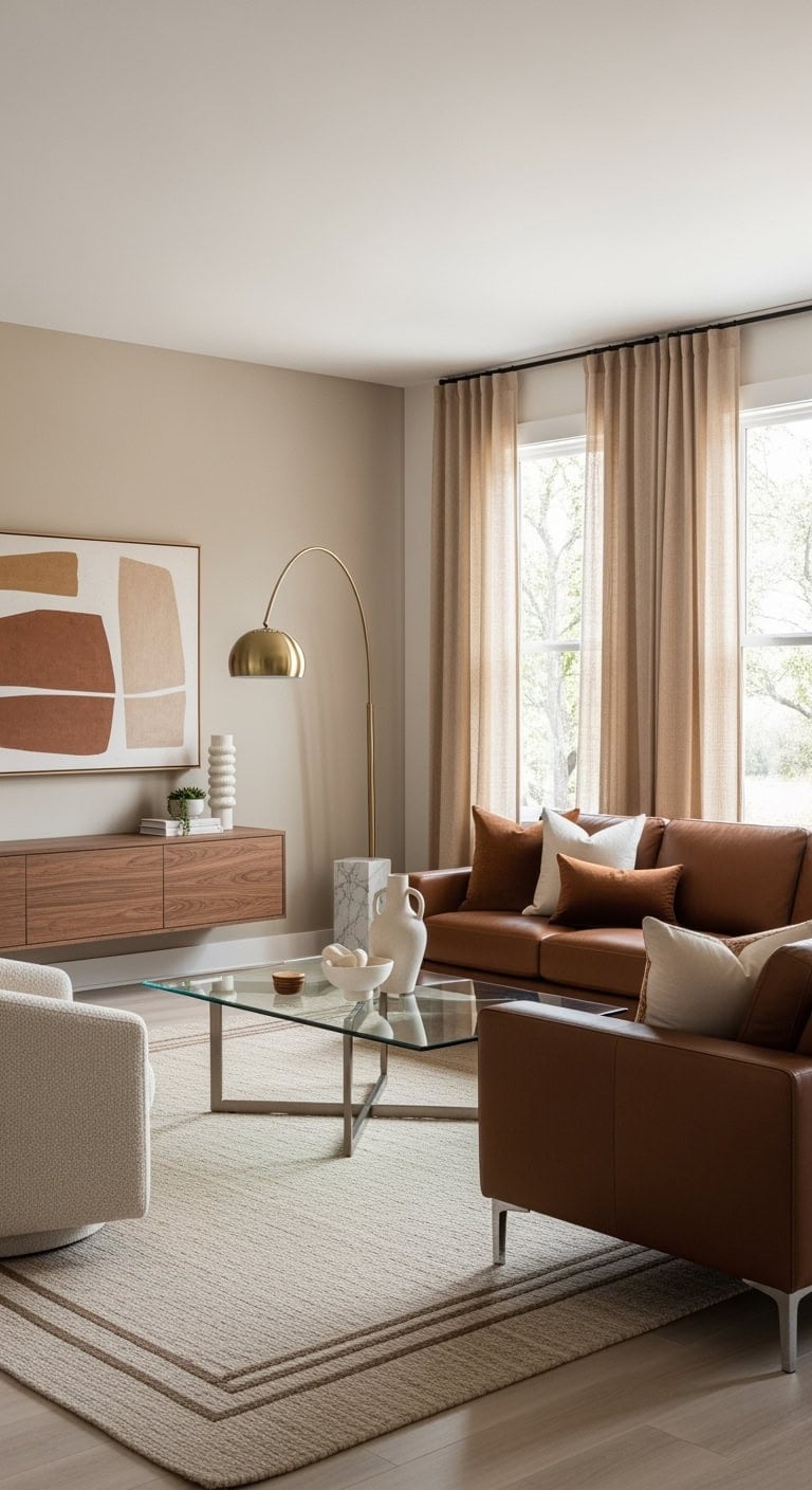 mocha minimalist modern living