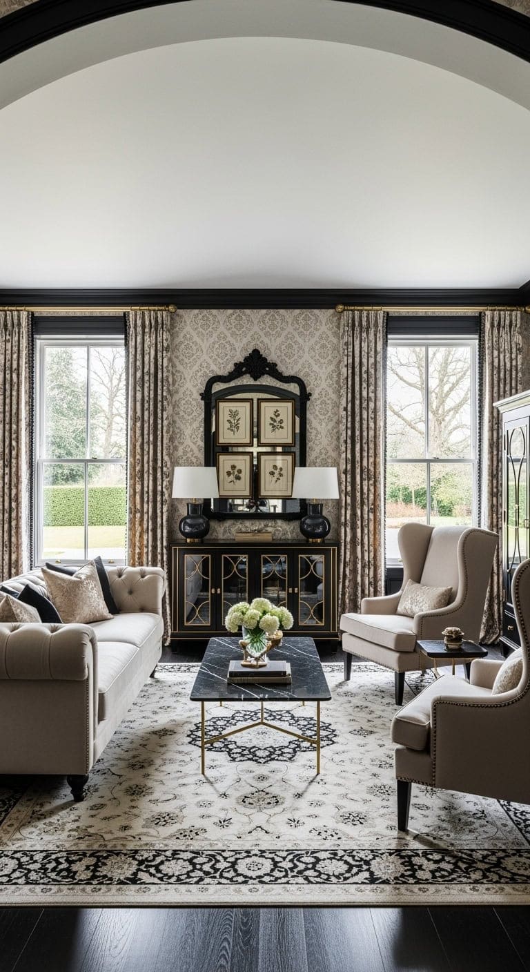 modern heirloom damask drama