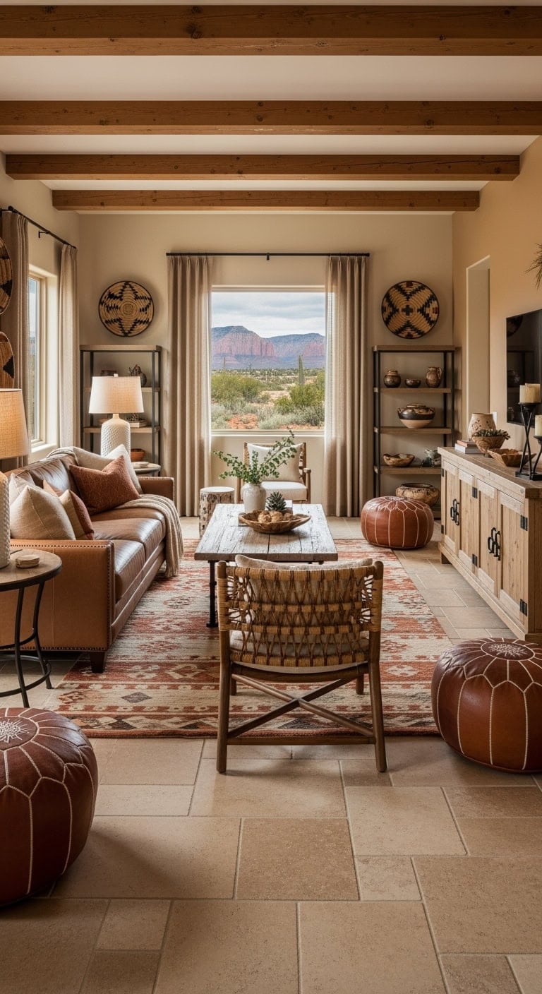 modern southwestern cozy livingroom