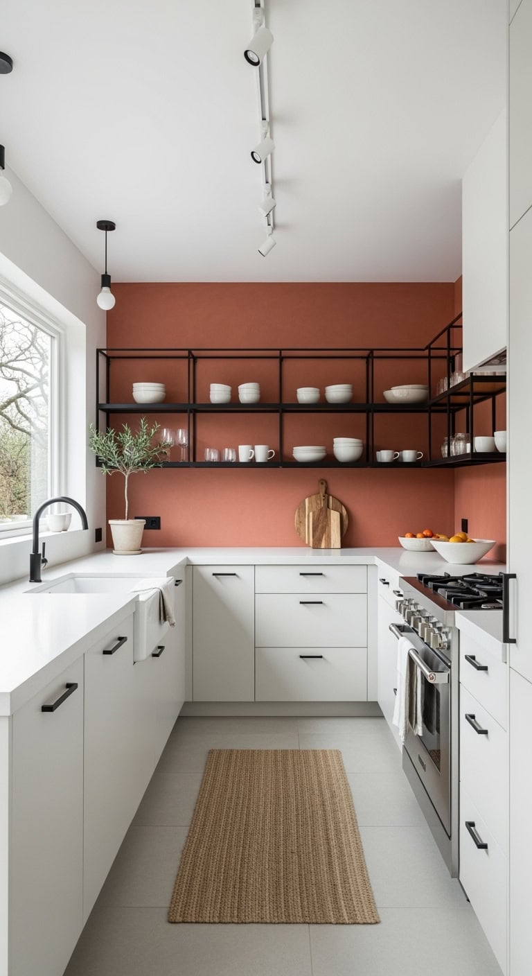 modern terracotta minimalist kitchen