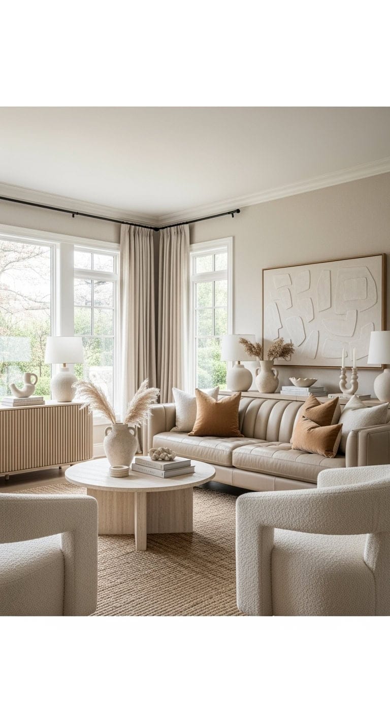 monochrome beige textured luxe