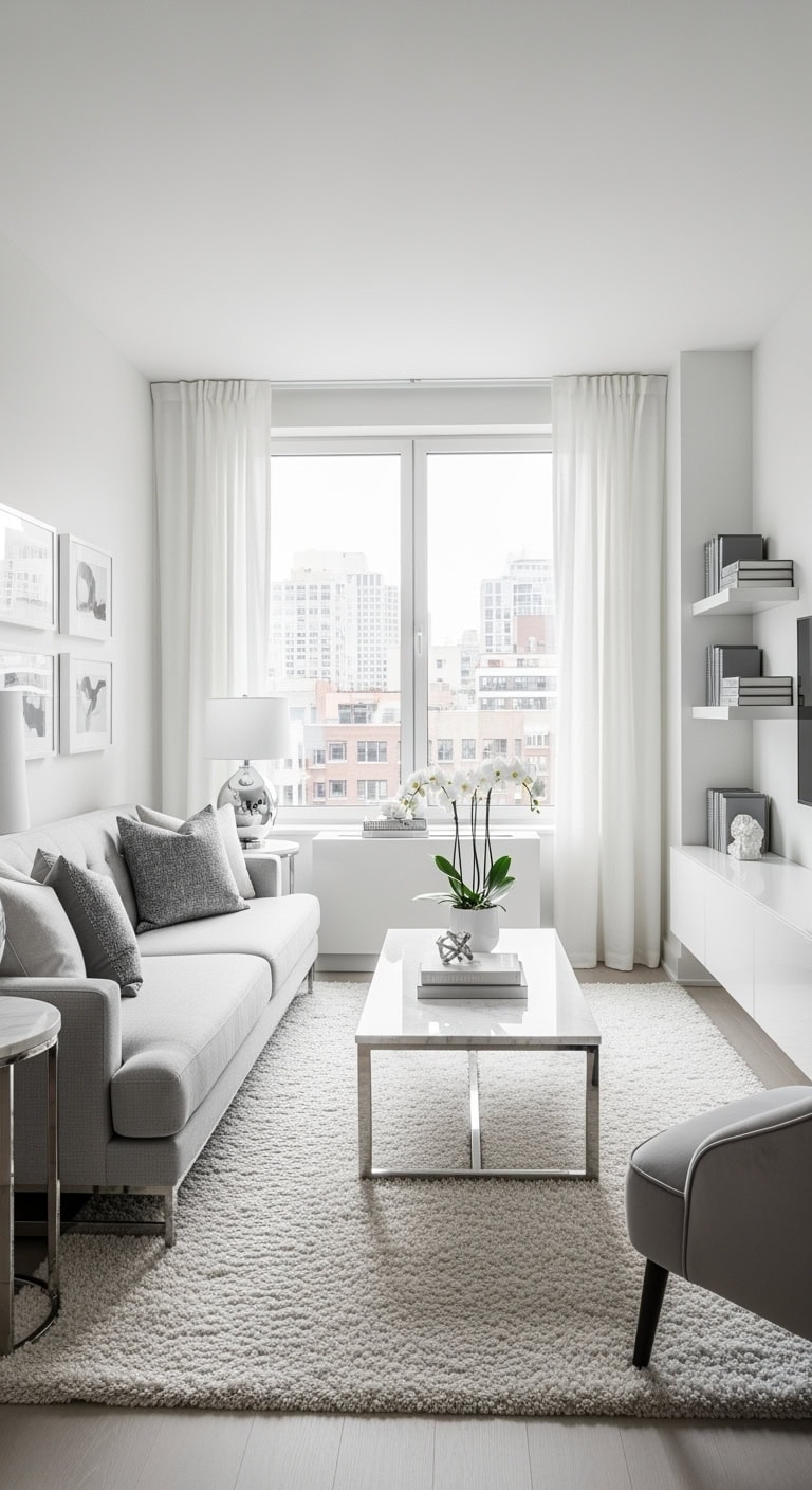 monochrome luxury apartment styling