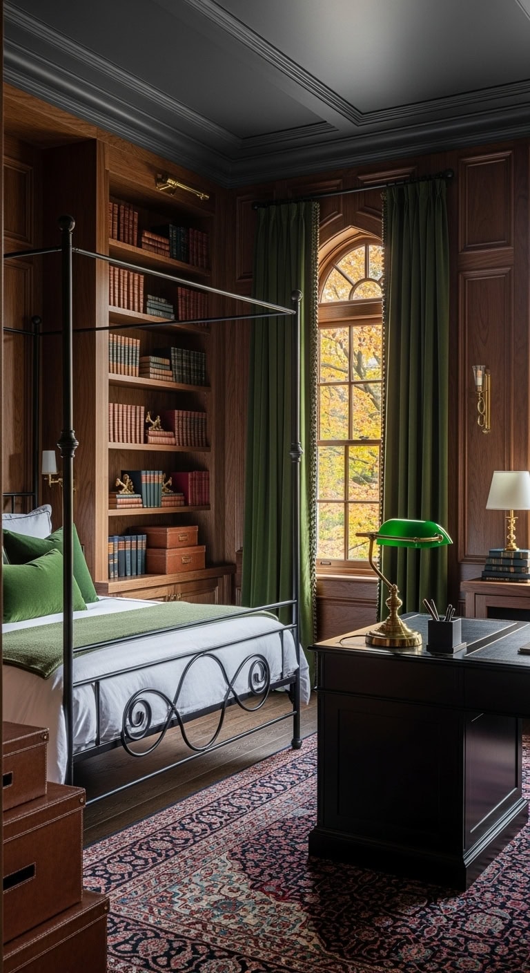 moody gothic revival workspace