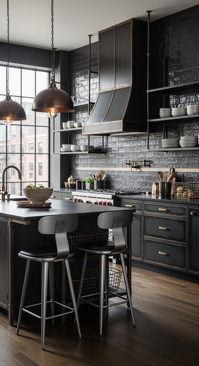 moody mixed metals kitchen