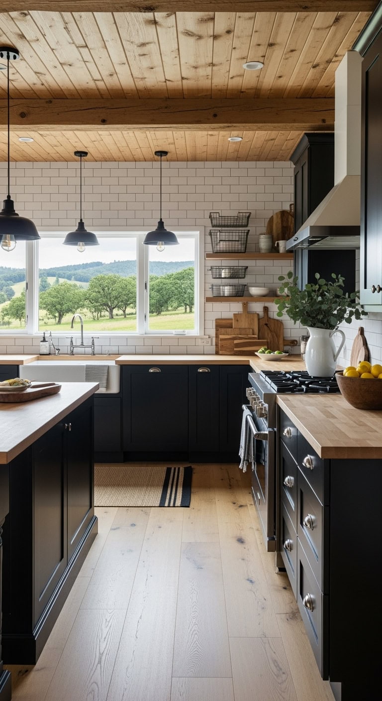moody modern farmhouse kitchen