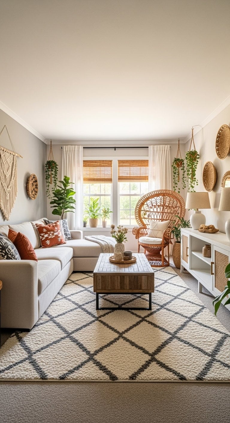 moroccan trellis bohemian living