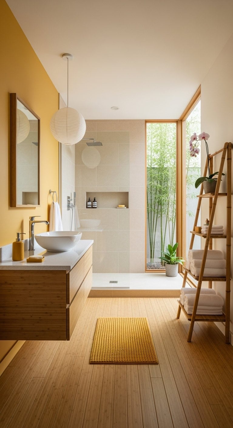 mustard bamboo minimalist spa