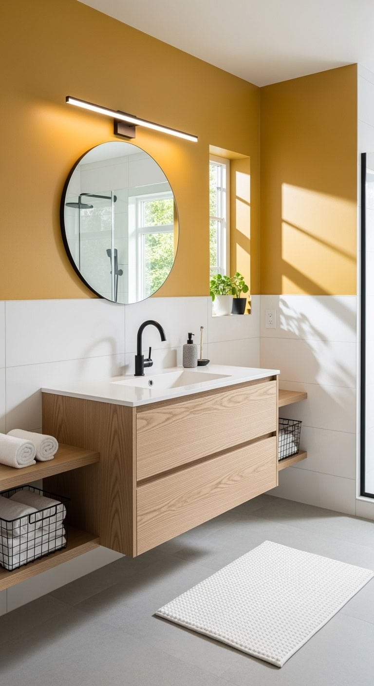 mustard walls black accents