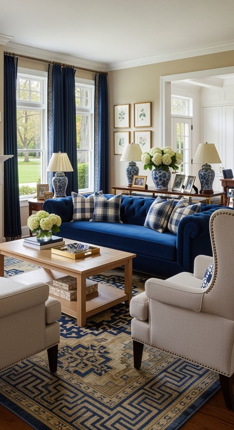 nantucket inspired preppy traditional livingroom