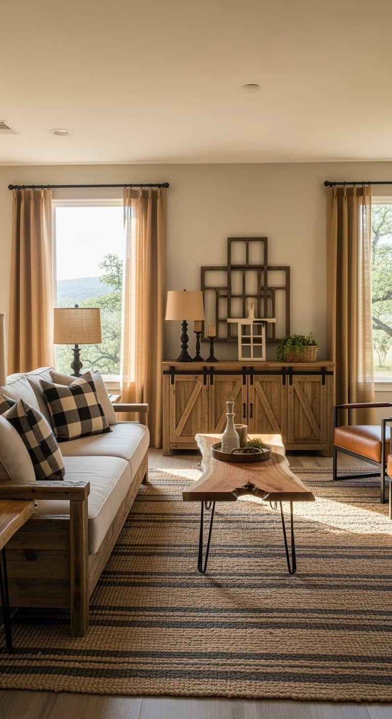 natural wood black hardware