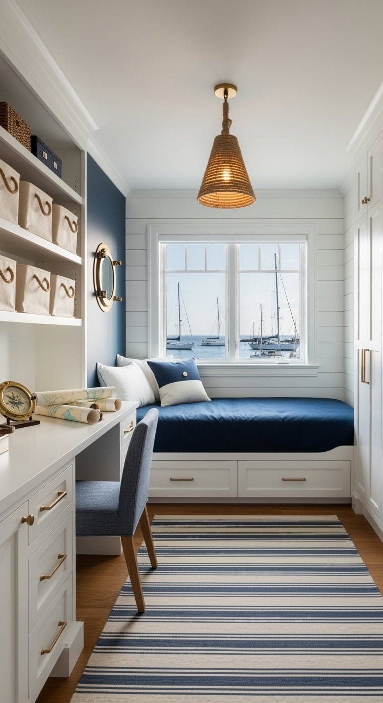 nautical built in compact workspace