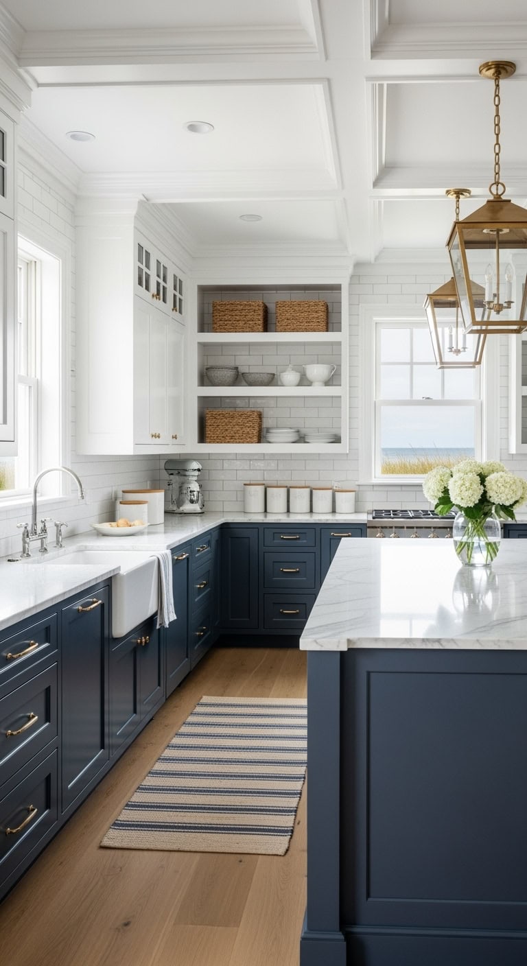 navy shaker marble countertops