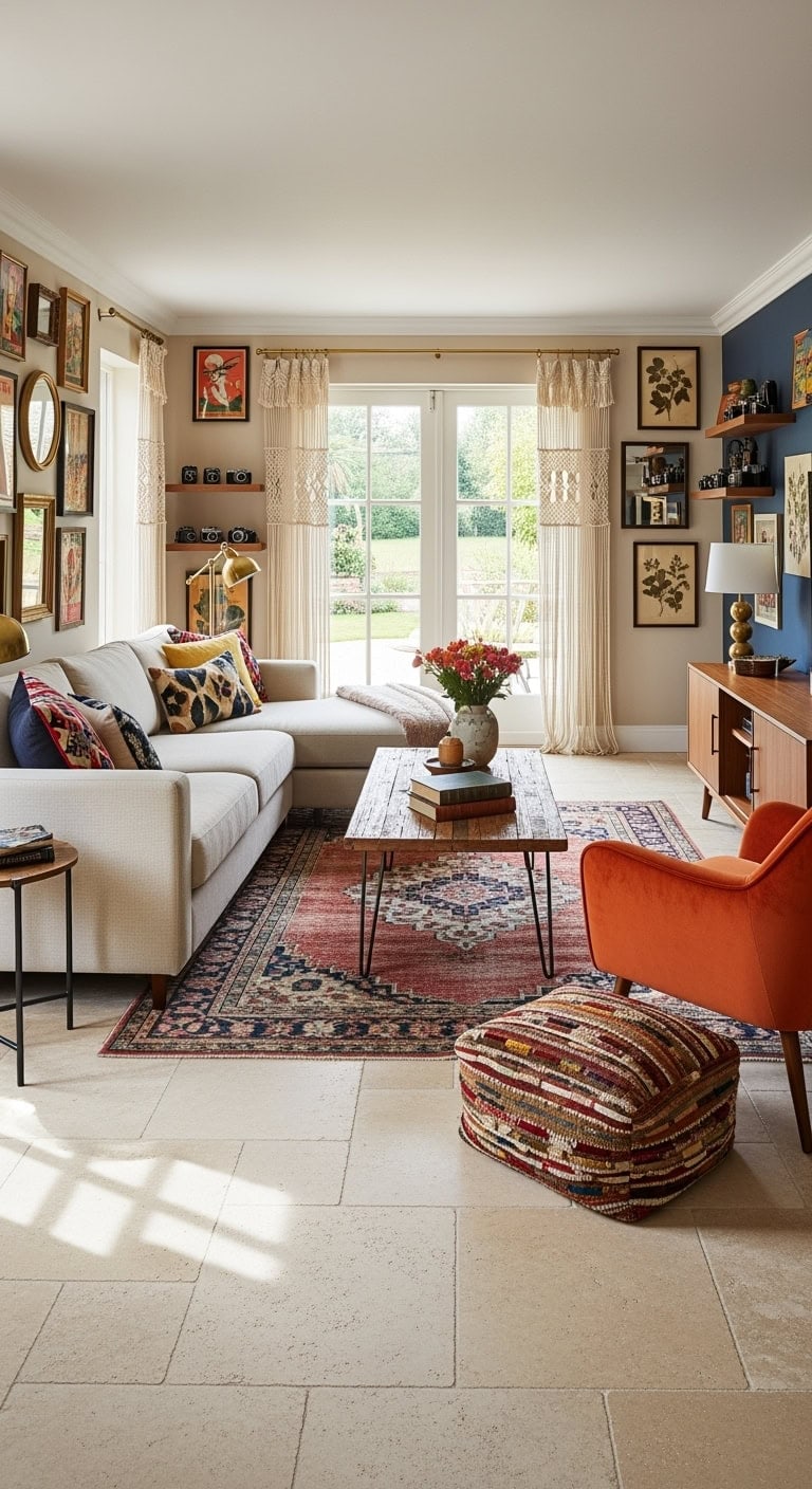 neutral beige eclectic gallery vibe